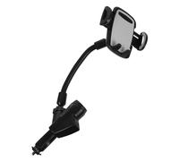 DIYEAH Support Téléphone Voiture avec Double Port USB pour Allume-Cigare 12-24V | Attache Téléphone Voiture Orientable pour GPS et Smartphones 3-6,5 Pouces Gris