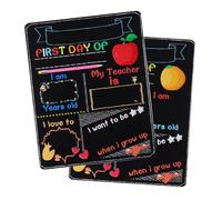 DIYEAH Tableau noir « Premier et dernier jour d'école », accessoire photo pour la rentrée scolaire (fille/garçon), 20 x 25 cm