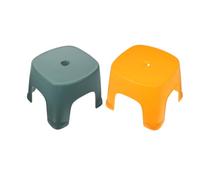 DIYEAH Tabouret pour Pieds Antidérapant Petit Taille, Marchepied en Plastique PVC, Couleur Jaune Et Vert, Repose-Pieds De Toilette pour Salle De Bain, Lot De 2 Marches Compactes Et Légères