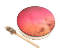 DIYEAH Tambour à Main en Bois Rouge, Portable pour Fêtes et Familles