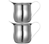 DIYEAH Tasse à mousser le café, pichet mousseur, acier inoxydable 3oz, 2 pièces, style moderne, portable, pour café et cappuccino à la maison