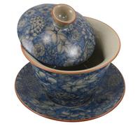 DIYEAH Tasse à Thé Asiatique en Céramique avec Couvercle Petite Tasse à Thé Traditionnelle Chinoise en Porcelaine Rétro Vert et Oolong Élégant pour Dégustation Quotidienne