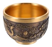 DIYEAH Tasse à Thé Cuivre Style Chinois Décor Rétro pour Salon de Thé Robuste et Stable Surface Lisse Facile à Nettoyer Tasse et Pratique pour Maison