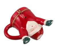 DIYEAH Tasse Noël Céramique Santa Claus avec Motif Embossé Festif Peinture Artisanale Résistante Chaleur pour Boissons Chaudes et Cadeaux de Fêtes