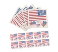 DIYEAH Tatouages Temporaires Visage Supporters Drapeau Américain 25 Pièces Autocollants Plastiques Amovibles Lavables pour Décoration Fête