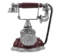 DIYEAH Téléphone vintage décoratif en résine : modèle de téléphone fixe rétro, décoration d'intérieur - de bureau esthétique à l'ancienne - décoration d'étagère