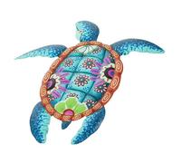 DIYEAH Tenture Murale Tortue En Fer Décoration Murale Ornements En Plein Air Sculpture Art Mural Extérieur De Plein Air Drôle Monté Pendaison Décorations Blue Le Fer