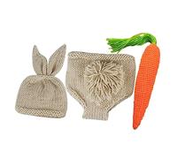 DIYEAH Tenue Photo avec Bonnet et Pantalon Crochet Tenue Lapin pour Garçon Fille Accessoires pour Séance Photo de Nourrisson