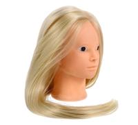 DIYEAH Tête de Poupée à Coiffer, Tête de Mannequin de Cosmétologie, Cheveux en Soie Haute Température, Or, Cheveux Super Longs, pour Coupe et Mise, avec Support, pour Coiffeur
