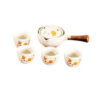 DIYEAH Théière Céramique Portable Automatique avec Infuseur et Tasses Kit Chinois pour Préparation de Thé Voyage et Maison et Design Élégant