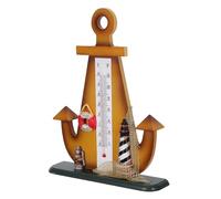 DIYEAH Thermomètre D’intérieur Vintage D’ancre en Métal, Sculpture Décorative Nautique Méditerranéenne, Thermomètre de Bureau Décoratif pour Ambiance Bord de Mer, Objet de Décoration