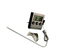 DIYEAH Thermomètre de Cuisine pour Barbecue et Four Thermosonde Pratique avec Clip Mesure Rapide et Précise Température des Viandes et Pâtisseries Argent