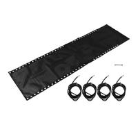 DIYEAH Tissu de Remplacement Noir pour Chaise Pliante D’extérieur avec Cordons et Vis - Toile Respirante, Imperméable et Résistante aux Intempéries - Kit Réparation Chaise Longue