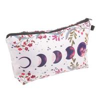 DIYEAH Trousse de Toilette Portable pour Femme Fermeture Éclair, Motif Floral en Polyester, Weekend Bureau