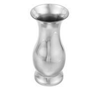 DIYEAH Vase Facile à Nettoyer Rond en Acier Inoxydable Argenté, Design Moderne et Minimaliste pour Centre de Table Salon ou Bureau