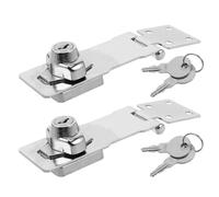 DIYEAH Verrou à Clé en Acier Inoxydable avec Bouton Rotatif Loquet de Sécurité 4 Pouces pour Portes Tiroirs et Armoires 2 Pièces Moraillon Verrouillable pour Usage Domestique