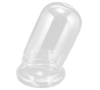 DIYEAH Vitrine en Verre Transparent 15X20 CM avec Trou 25 CM Cloche D’Exposition pour Fleurs Stabilisées et Micro-Paysages Socle Plastique Décoration Jardin et Terrarium