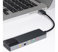 Diyeeni Adaptateur Sonore Stéréo Externe USB, Carte Son Externe pour Ordinateur Portable avec Audio Numérique SPDIF, Support de Carte USB Sounds 7.1, 5.1 et Sortie Stéréo, Bouche et Jeu