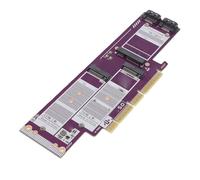 Diyeeni Carte Adaptatrice PCIe vers SSD NVMe, Transfert de Données Haut Débit 128 Gbit/s avec Interfaces PCIe 5.0 X4 X8 X16, pour PC, MacOS et