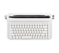 Diyeeni Clavier de Machine à écrire Vintage, de Touche Ronds Bluetooth5.0 Keys 86 Touches, Clavier D'ordinateur Portable avec Stand intégré pour Les Victoires pour Android pour iOS (White)