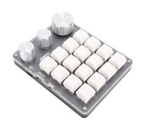 Diyeeni Clavier Fil 16 Touches, Clavier Mécanique 3 Boutons, BT 2,4 G Filaire 3 Modes, Interrupteur Rouge, Touches de Raccourci Personnalisables avec Boutons en Aluminium, en (White)