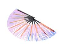 Diyeeni Fan de Danse à la Main, Ouverture Facile Ouverture Compacte Portable PVC Matériel Vintage Design Vibrant Couleur de Style Classique Fan pour un Concert de Danse en Ligne