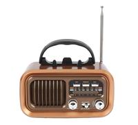 Diyeeni Haut-Parleur sans Fil Rétro Radio Bluetooth Vintage avec Batterie Rechargeable USB à énergie Solaire AM FM SW Radio Portable pour Le Camping d'urgence en Plein Air à la Maison (Gold)