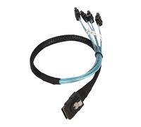 Diyeeni Haute flexibilité, Câble Mini SAS vers 412 Gbps Contacteur plaqué Or en Cuivre étamé SFF 8087, pour Châssis de Bureau (0,5 m)