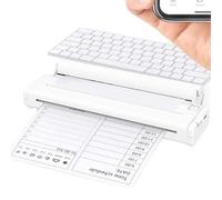 Diyeeni Imprimantes Portables sans Fil pour Les Voyages, Imprimante Thermique Bluetooth sans Encre, Prend en Charge Les Lettres Américaines de 8,5 X 11 Pouces, Batterie Rechargeable de (White)