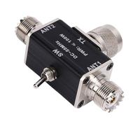 Diyeeni Interrupteur d'antenne Coaxiale, Alliage d'Aluminium en Aluminium Court 2 - Protecteur de Sol Coaxial à 2 Voies pour Radius CB Jambon