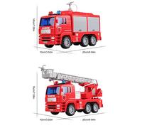 Diyeeni Jouet éducatif de Camion de Pompier avec Réservoir d'eau, Plate-Forme étendue D'évacuation en Cas D'incendie pour Garçons et Filles