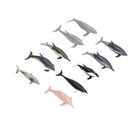 Diyeeni Jouet Modèle de Dauphin 10 Pièces, Ensemble de Figurines d'animaux de l'océan de Simulation-Jouets éducatifs pour Enfants, Décoration d'ornement Statique, Ensemble de Jeu en Plastique