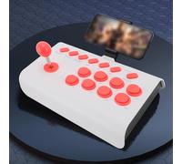 Diyeeni Joystick de sans Fil Bluetooth, Contrôleur de Jeu de D'arcades Classique Universel, Supporte Turbo et Macro, Compatible avec Wins, SteamDeck, NeoGeo Mini (WHITE)