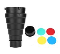 Diyeeni Kit Conique en Alliage d'aluminium, Tube de Faisceau avec Grille en nid d'abeille et kit de filtres Couleur 5pcs, Compatible avec la lumière de Photographie du Studio de Montage Bowens