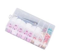 Diyeeni Kit de Consommables pour Torche de Soudage TIG, 72 Pièces pour | Buses en céramique, coupelles en verre, pinces à électrodes, joints toriques, bouchons à pression, couvercles avant en