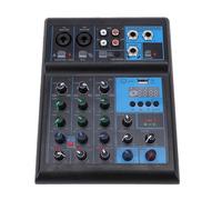 Diyeeni Mélangeur de Son 4 Canaux, Console de Mixage à Faible Bruit avec Interface USB Entrées XLR Prises 6,35 Mm Phishom Power Key, pour Studio Podcast Live DJ Karaoké