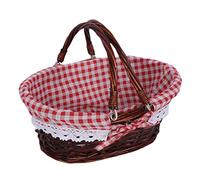 Diyeeni Panier Portable tissé en Rotin avec Doublure Classique pour les Activités du Festival de Pique-nique à la Plage ou dans le Jardin, Tissage de Paille en Osier (Diyeenim1xqbe7r3w-6)