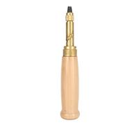 Diyeeni Poinçon à Vis avec Manche en Bois, 5 Embouts | Outil de perforation en cuir en laiton, conception d\'économie d\'effort réglable, pour ceinture, bracelet de montre, sac,
