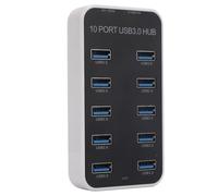 Diyeeni Station D'extension de Répartiteur de Données Hub USB 3.0 à 10 Ports avec Transfert de Données Rapide de 5 Gbps et Port d'alimentation DC12V-24V pour Console de Jeu pour