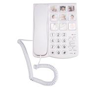 Diyeeni Téléphone à Gros Boutons pour Personnes âgées, Téléphone Fixe avec Fonction Mains Libres, 9 Boutons d'image, Télécommande SOS et SOS, Volume Réglable, pour Personnes âgées