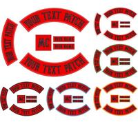 DIYEMB Lot de 6 écussons brodés personnalisés à bascule pour gilet ou veste d'anciens combattants (rouge)