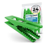 DIYexpert® 24 Pinces à Linge Storm - 70 x 20 mm - Pinces Multi-usages - Fabriquées en Allemagne - Vert
