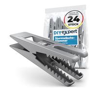DIYexpert Pinces à linge Sturm fabriquées en Allemagne - Gris platine - Pinces solides pour corde à linge, séchoir à linge rotatif et séchoir à linge - Pour chaise longue de plage
