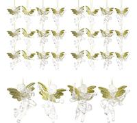 Diyfixlcd Lot de 24 décorations d'ange de Noël en plastique transparent à suspendre pour décorations de sapin de Noël, 7 cm, couleur Asoorted