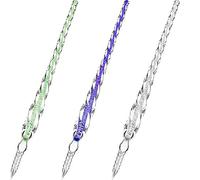 diyfixlcd Lot de 3 stylos à plume en verre borosilicate fait à la main pour écrire, dessiner, signatures, calligraphie, décoration