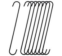 Diyfixlcd Lot de 8 crochets en S extra larges de 30 cm noirs très résistants en forme de S pour ustensiles de cuisine, pots, ustensiles, plantes, armoire, outils de jardinage, vêtements