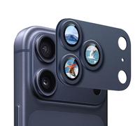DiyGody 1 Pack Caméra Arrière Protection Compatible avec iPhone 17 Pro, Plaque Métallique Pailletée 9H HD Verre Trempé Protecteur Objectif Anti-Rayures Protecteur pour iPhone 17, Bleu