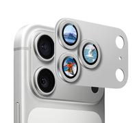 DiyGody 1 Pack Caméra Arrière Protection Compatible avec iPhone 17 Pro, Plaque Métallique Pailletée 9H HD Verre Trempé Protecteur Objectif Anti-Rayures Protecteur pour iPhone 17, Argent