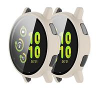 DiyGody 2 Pack Compatible avec Garmin Vivoactive 5 Étui, Montre Étui de Protection Matériau PC avec 9H HD Verre Trempé, Anti-Rayures Anti-Poussière Protection pour Garmin Vivoactive 5, Blanc