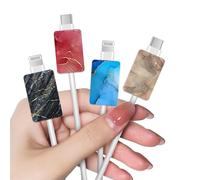 DiyGody 4 Pièces Protecteur de Câbles avec Design de Marbré Mignon pour iPhone, Protege Câbles USB Saver Accessoires, Jolies DIY Protecteur de Câbles pour Ligne de Données Protège-Fil de Écouteur